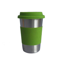 Load image into Gallery viewer, Stainless Steel Coffee Cups with Silicone Lids Non-slip Anti-scalding Sleeves Case Drinking Tumblers Beer Water Tea Coffee Mugs