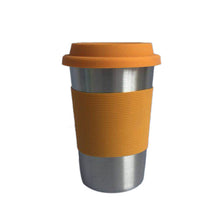 Load image into Gallery viewer, Stainless Steel Coffee Cups with Silicone Lids Non-slip Anti-scalding Sleeves Case Drinking Tumblers Beer Water Tea Coffee Mugs