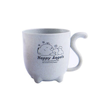 Load image into Gallery viewer, Cat Pattern Handle Cup Milk Coffee Wheat Straw Plastic 250ml Water Cup Funny Mug Cute Cup Kids Christmas Party Birthday Gift