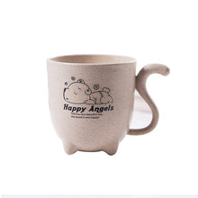 Load image into Gallery viewer, Cat Pattern Handle Cup Milk Coffee Wheat Straw Plastic 250ml Water Cup Funny Mug Cute Cup Kids Christmas Party Birthday Gift