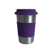 Load image into Gallery viewer, Stainless Steel Coffee Cups with Silicone Lids Non-slip Anti-scalding Sleeves Case Drinking Tumblers Beer Water Tea Coffee Mugs
