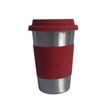 Load image into Gallery viewer, Stainless Steel Coffee Cups with Silicone Lids Non-slip Anti-scalding Sleeves Case Drinking Tumblers Beer Water Tea Coffee Mugs
