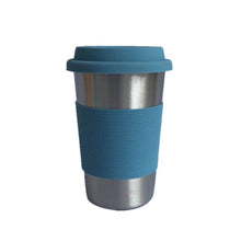 Load image into Gallery viewer, Stainless Steel Coffee Cups with Silicone Lids Non-slip Anti-scalding Sleeves Case Drinking Tumblers Beer Water Tea Coffee Mugs
