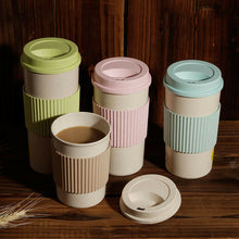Load image into Gallery viewer, Wheat Straw Mug Coffee Cup with Lid Home Portable Outdoor Water Bottle Travel CA
