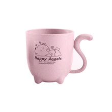 Load image into Gallery viewer, Cat Pattern Handle Cup Milk Coffee Wheat Straw Plastic 250ml Water Cup Funny Mug Cute Cup Kids Christmas Party Birthday Gift
